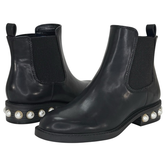 On 34th Jeovana Black Faux Leather Womens Ankle Boots Size 7M - Picture 8 of 11